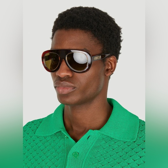 Gucci Eyewear GG1152S 002 tortoiseshell pilot-frame sunglasses - Picture 1 of 17